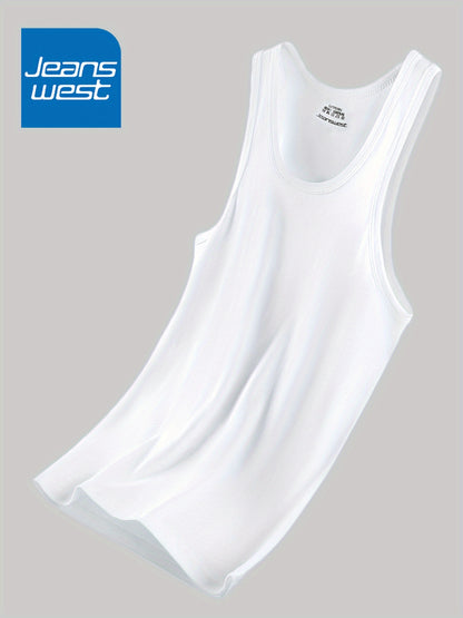 JEANSWEST 5pcs Men'S Tank Tops - Slim Fit Solid Color V-Neck T-Shirts, Breathable Stretch Fabric, Casual & Comfortable for Casual Attire, Solid Color Tank Tops | Vneck Tank Tops | Stretchy Fabric