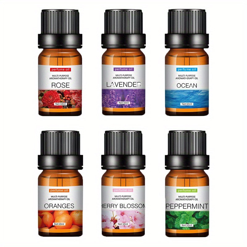 Each - Premium Essential Oil Set for Diffusers, Humidifiers, Candles & Hair Care - Includes Rose, Ocean, Cherry Blossom, Lavender, Jasmine, Sandalwood, Sweet Orange, White Tea, Lemon, Mint, Mini