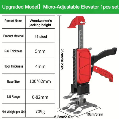 2pcs Heavy-Duty Manual Arm Jack - 200kg/440 lbs Capacity Construction Jack with Adjustable Height, Sturdy Base & Ergonomic Handle, Compact Portable Lifting Device with Stabilizing Feet for Furniture, Door, Cabinet Installatio