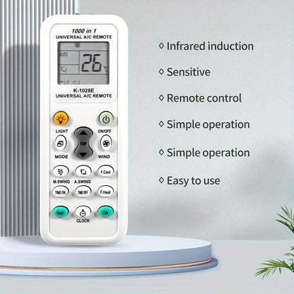 Universal A/C Remote Control - Compatible with Multiple Brands and Models - Easy Temperature Control and Energy Savings, Air Conditioner Remote, Remote Air Condition Control, Air Conditioner Remote Control, Energyefficient Co