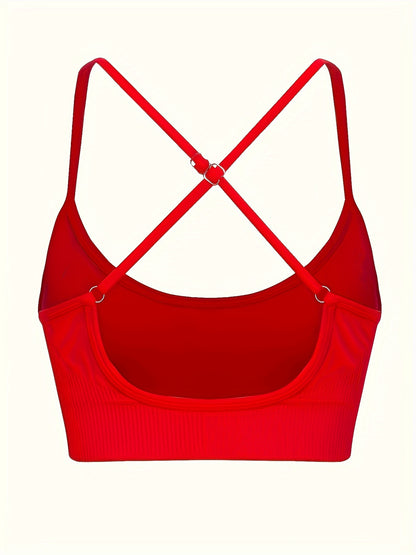 3 pcs Breathable Criss Cross Sports Bra for Women - Sleeveless Yoga Crop Top with Adjustable Straps - Perfect for Fitness and Activewear