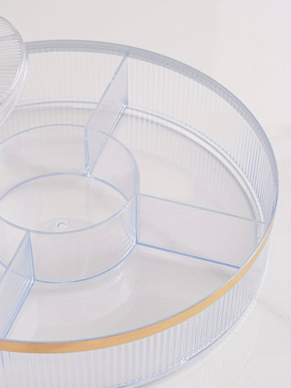 1pc, Candy Servers With Lid, 10.92in/28cm Clear Amber Gray Candy Snack Organizer, Candy Jar With Lids, Wedding Birthday Graduation Holiday Party Supplies, Home Decor