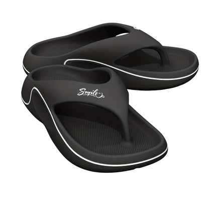 Non-Slip Slip-On Slippers - Heavy-Duty Cushioned EVA Indoor/Outdoor House Shoes, All-Season High Quality Footwear for Home, Gym, Pool, Beach - Men & Women (Black), Indoor Slippers, Indoor Footwear, Simple Slipon Design, Breat
