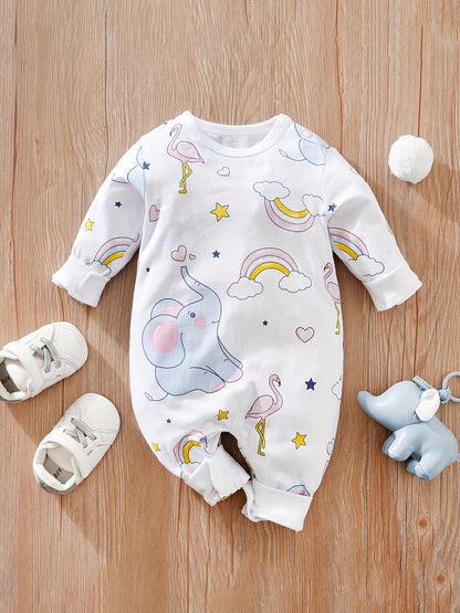 Baby Cute Cartoon Koala Long Sleeve Crew Neck Rompers