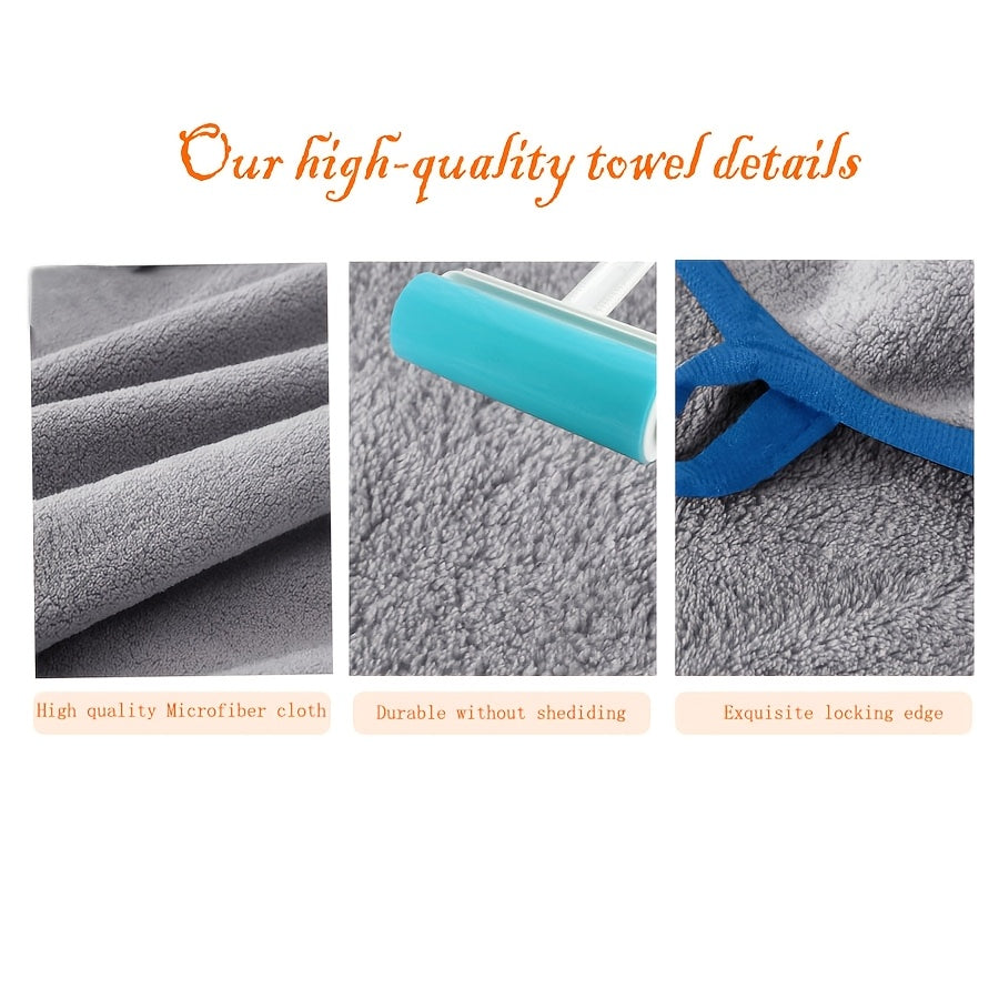 A Beautiful Pet Bath Towel for Dogs to Bathe And Swim with Soft, Thick, Super Absorbent, Easy to Dry, with Pockets And Patterns.Suitable for Medium to Large Dogs.There Are Three Color Options Available.