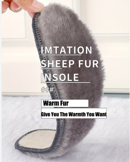 1 Pair of Plush Thermal Felt Insoles for Men & Women - Ultra-Warm, Breathable Winter Shoe Inserts with Faux Rabbit Fur, Sizes 35-45/3.5-9.5, Perfect for Snow Boots, Winter Boots