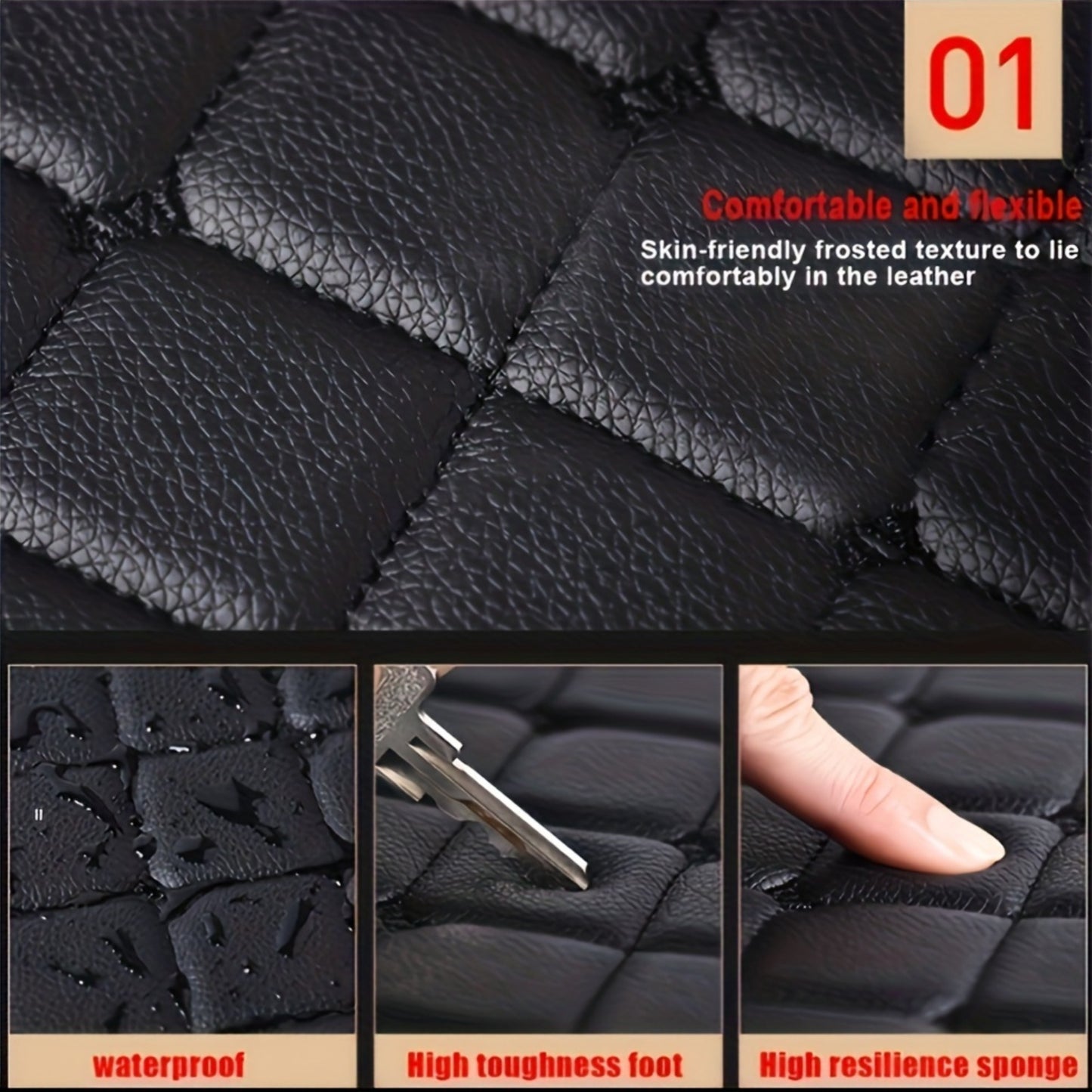 5pcs Luxury Car Floor Mats, All-Season Universal Fit, Easy to Clean, Anti-Slip, for Sedan, Truck & SUV Interior Protection