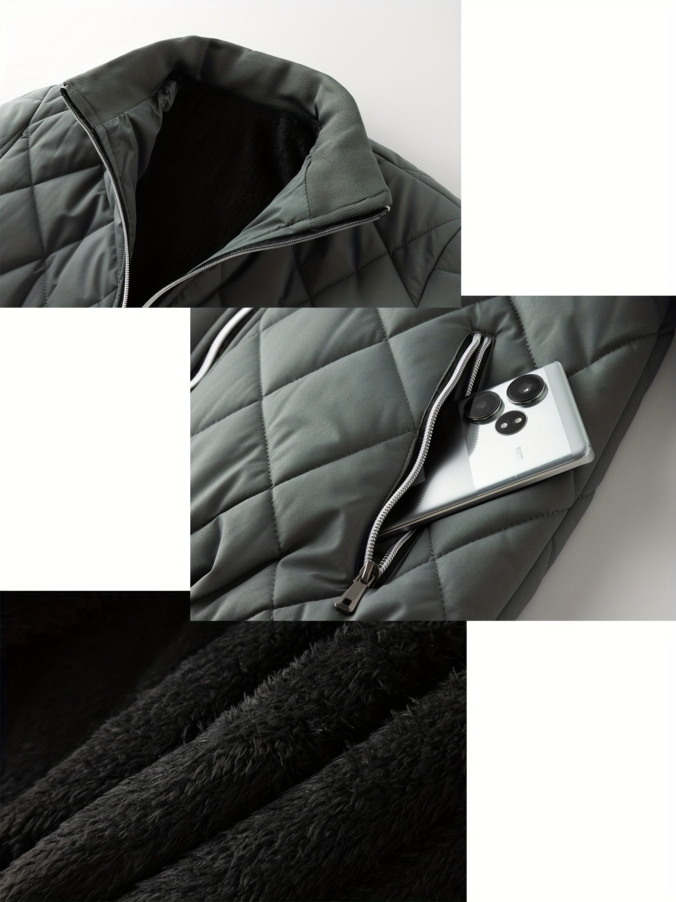 Men's Oversized Winter Coat 2XL-9XL (Big & Tall) - Thick Full-Zip Jacket with Stand Collar, -Filled Large Pockets - Heavy-Duty Cold Weather Outerwear for Plus Size Men, Hand Wash/Dry Clean (Casual Winter Jacket), PLUS SIZE