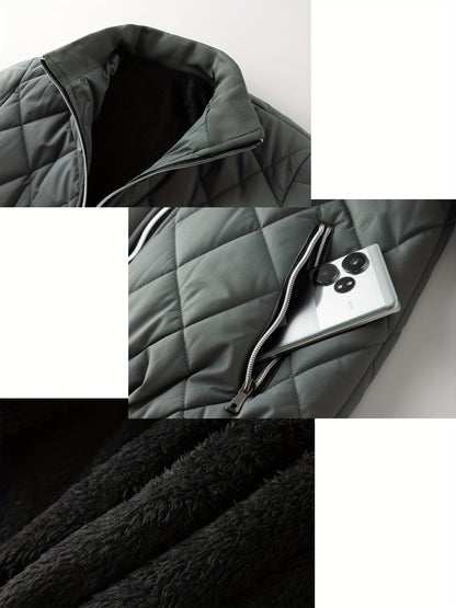 Men's Oversized Winter Coat 2XL-9XL (Big & Tall) - Thick Full-Zip Jacket with Stand Collar, -Filled Large Pockets - Heavy-Duty Cold Weather Outerwear for Plus Size Men, Hand Wash/Dry Clean (Casual Winter Jacket), PLUS SIZE