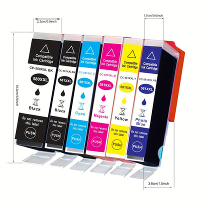 5/6Packs Ink Cartridges Compatible with Canon 580XXL 581XXL Printer Cartridges PGI-580XXL CLI-581XXL for Canon Pixma TR8550 TS705 TS6350 TS6350a TS705a TS6351 TS6250 TS6150 TS9550 TS6300 TS6255