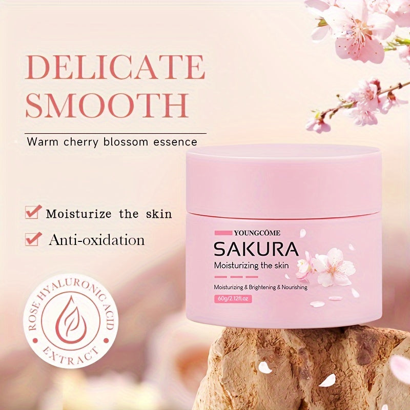 30/60g Sakura Facial Care Moisturizing Face Cream, Repairs Dry Skin, Protects Skin, Improves Skin Texture, Tightens Skin, Makes Skin Tender And Delicate, Suitable For All Skin Types, And Makes Your Skin Look Young With Plant