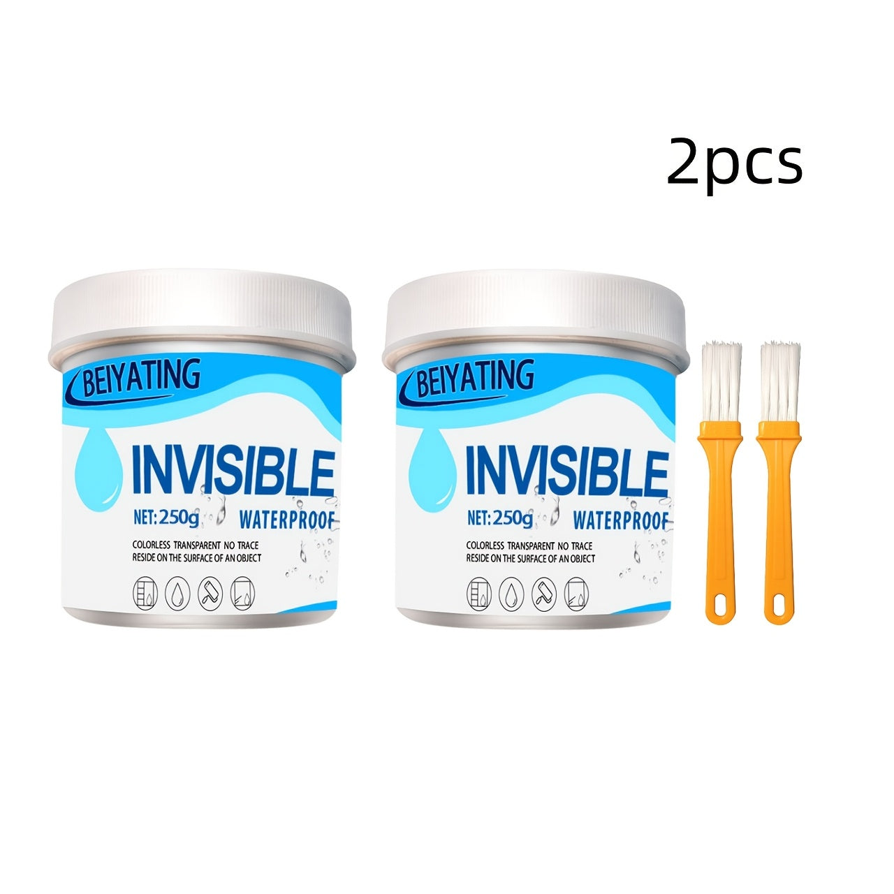 Premium Waterproof Sealer - No Brick Breaking Repair, Transparent Coating Suitable for Floors, Walls, Roofs, etc, - Moisture Protection for Stone, Wood, Tiles, Invisible Waterproof Agent with Brush, Suitable for Kitchen, Gard