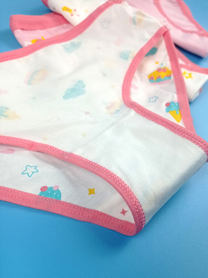 Conjunto de 8 cuecas infantis com estampas de desenhos animados, cuecas fofas para bebés e crianças pequenas, cuecas tipo biquíni macias e respiráveis.