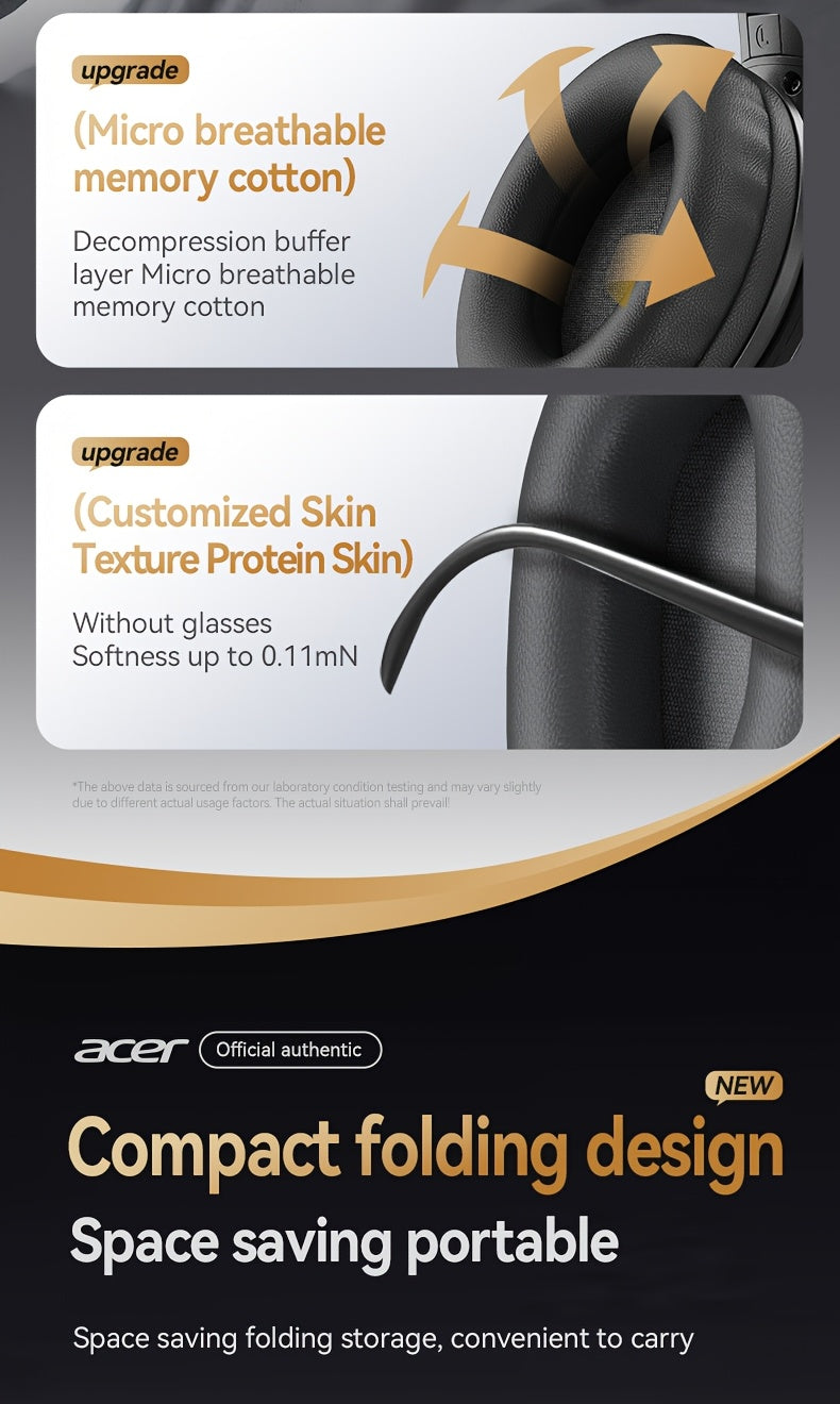 Upgraded Wireless Over-Ear Headphones with Bass-Enhanced Sound, Lightweight Foldable Design Featuring Built-In Microphone. Includes 3.5mm Audio Cable
