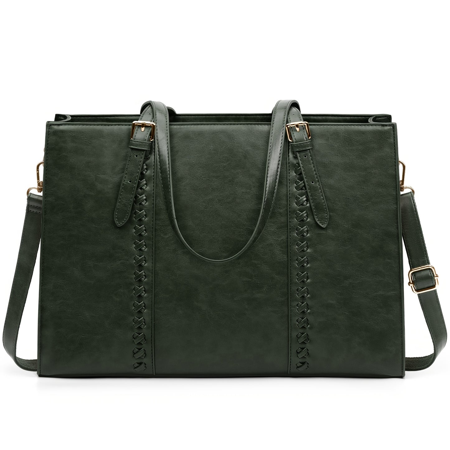 NUBILY Laptop Bag for Women 39.62 cm PU Leather Computer Work Bags Large Laptop Tote Bag Professional Business Office Briefcase Women Lightweight Shoulder Handbags, Brown