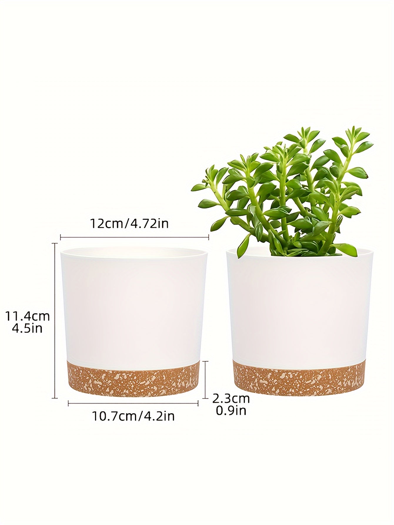 4pcs, 12.7 cm Flower Pots, Indoor Plant Pots with Drainage Holes and Removable Base, Saucer Style Modern Decoration for Outdoor Garden Planters