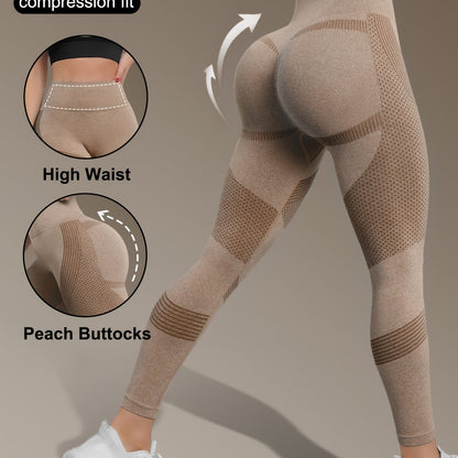 Women's High-Waist Seamless Yoga Leggings - Quick Dry, Stretchy Activewear Pants for Fitness & Training