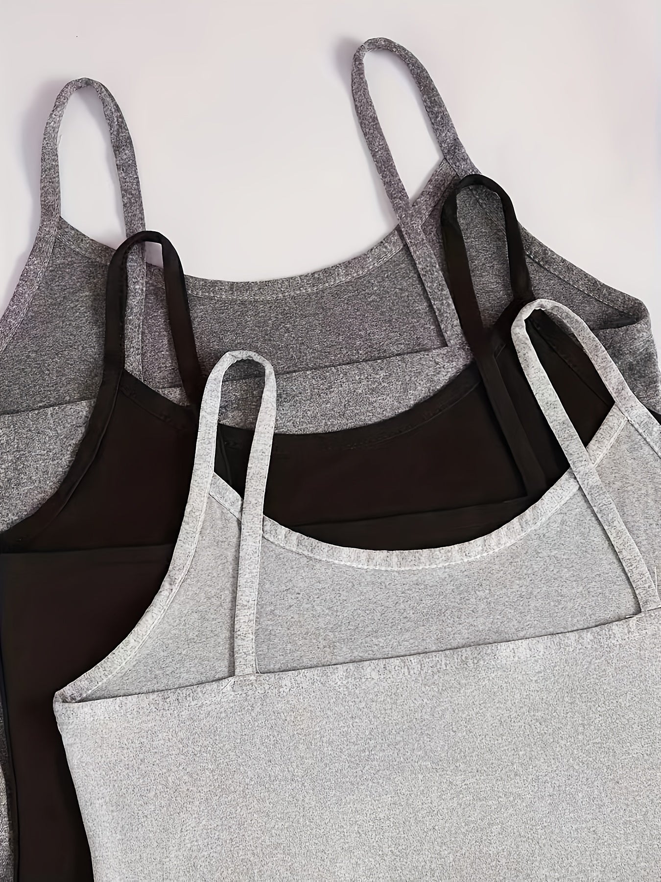 6pcs Women'S Pajama Set with Letter Print & Bow Detail - Soft Spaghetti Strap Sleepwear, All-Season Comfort, 6 Styles (Black/White/Red/Grey/Navy/Beige) for Lounge & Sleepwear, Cozy Loungewear, Casual Sleepwear, Comfortable Fi