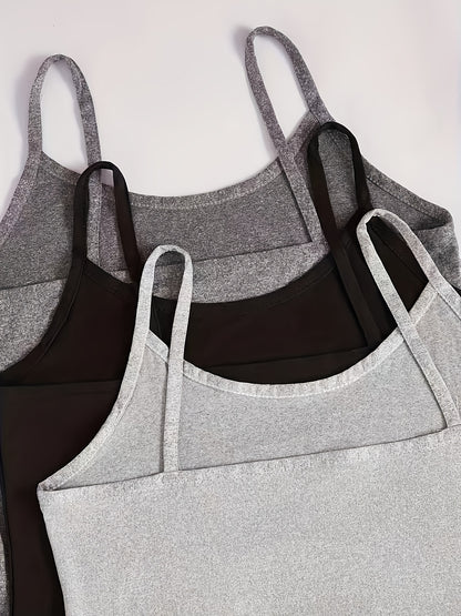 6pcs Women'S Pajama Set with Letter Print & Bow Detail - Soft Spaghetti Strap Sleepwear, All-Season Comfort, 6 Styles (Black/White/Red/Grey/Navy/Beige) for Lounge & Sleepwear, Cozy Loungewear, Casual Sleepwear, Comfortable Fi