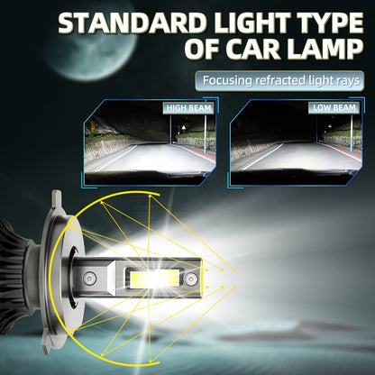 2pcs H4 H7 Car Bulb LED Headlights With 300W High Power 60000LM, Compatible with Canbus And Various Models Including  H1, H11 H8 H9, HB3 9005, HB4 9006, 12V 24V, Featuring Turbo Lamp at 6000K for Vehicles, Without Battery