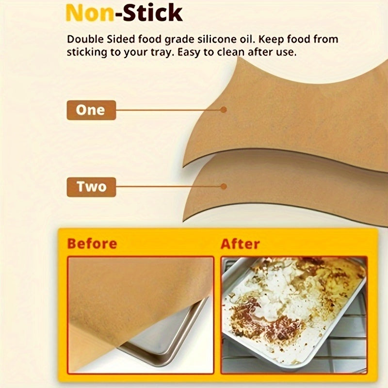 100 Sheets 30.48x40.64 cm Precut Baking Paper - Nonstick Grease-Resistant Multi-Purpose Kitchen Paper for Baking, Cooking, Frying & Food Prep - Heavy-Duty &, Cooking Liner, Convenient Size, Foodsafe Material, Professional Che