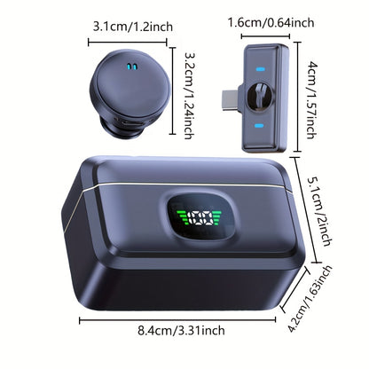 Microfone Profissional Sem Fios HITOZON com LED e Estojo