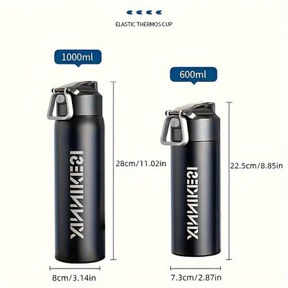 1000ml/600ml Stainless Steel Insulated Water Bottle, Wide Mouth for Hot & Cold Retention - Sports Gym Cycling Outdoor Hiking Travel Car Cup with Leakproof Vacuum Double-Layer Design (BPA Free)
