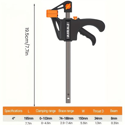2/5pcs AIRAJ 10.16 Cm Woodworking Clips F Clamp Clip Hard Grip Quick Ratchet Release DIY Carpentry Hand Vise Tools