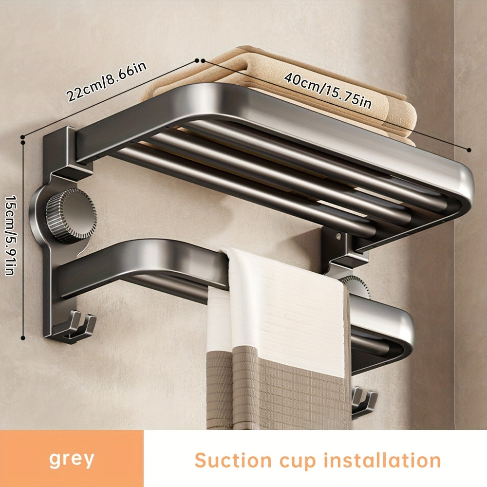 1pc Musurjoy Space-Saving Commercial Hand Towel Holder - Suction Cup Mount No Drilling, Heavy-Duty Bathroom Rack for Shower & Toilet Walls/Tiles, Multi-Functional Organizer, Easter Gift, Back-to- Season Choice