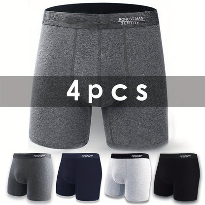 4 pairs of cotton lengthened Men's underwear anti-wear legs comfortable breathable not easy to strangle sports boxer boxer underwear, Boxers for Men Plus Size, Long Leg Underwear for Men, Boxer Shorts for Men, Athletic, Daily