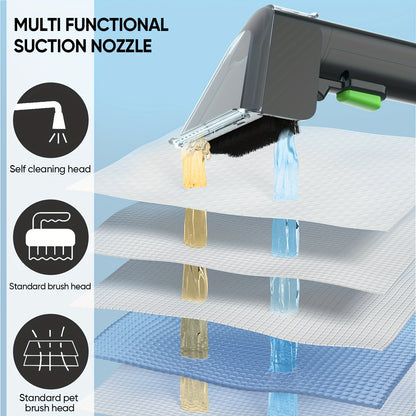 450W 12Kpa Powerful Carpet & Upholstery Cleaning Machine - Heavy-Duty Multifunctional Vacuum with Smart Wet/Dry Suction, Carpet/Car/Window/Wall/ Cleaner, Compact Corded Vacuum Cleaner for, Sofa,, Carpet (European Plug)