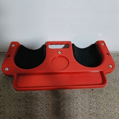 1 peça Almofada de Joelhos com Rodízios, Vermelha e Preta, com Tabuleiro de Ferramentas Integrado - Plataforma Metálica Acolchoada e Confortável para Carpinteiros, Operadores de Máquinas, Instaladores de Pavimentos e Reparadores Automóveis