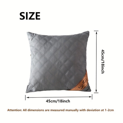 4pcs High-Quality Luxury Double-Sided Patterned Pillow Covers, Gray Polyester Sofa Cushion Covers with Zipper Closure, Machine Washable, Multi-Use for Home, Car, and Sofa Decor