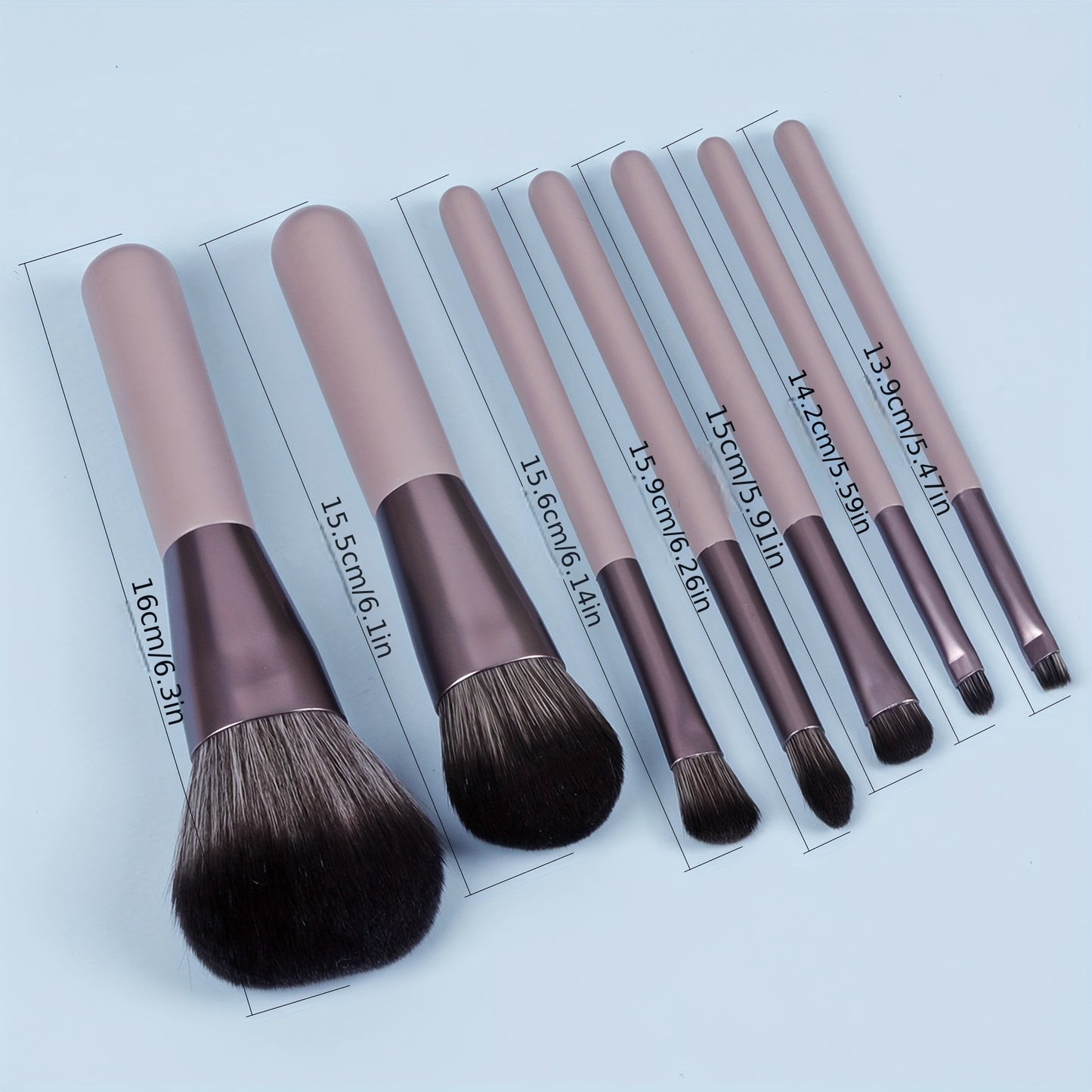 7pcs Professional Makeup Brush Set with Storage - Elegant Wooden Handle & Nylon Bristles, Multi-Functional for Foundation, Powder, Eyeshadow, Blending