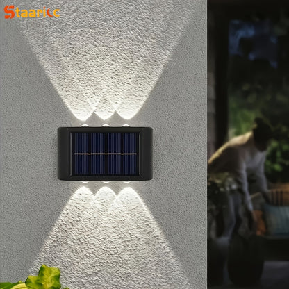 Staaricc 6/ 4/ 2pcs Solar Wall Light, Outdoor 6 LED Deck Lights, Wall Light, For Courtyard, Street, Fence, Garage, Garden Perfect Decoration
