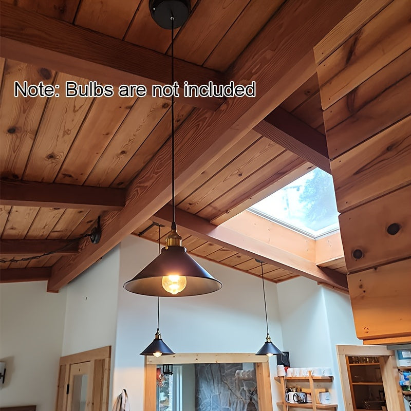 1/2pcs Industrial Pendant Light E27 Base Vintage Retro Pendant Light Fixtures Home Kitchen Lighting Bar Lights Hanging