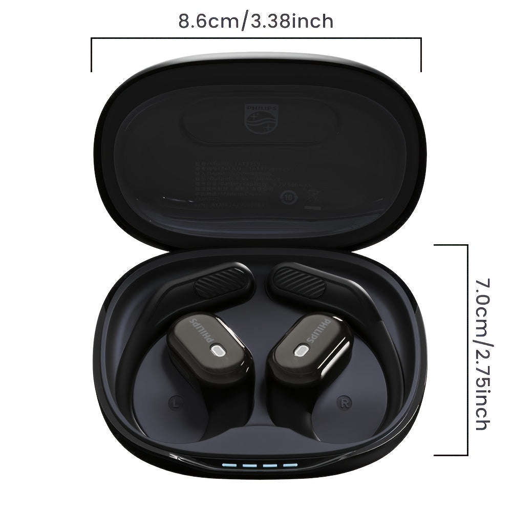 Philips' new 2025 wireless headphones, equipped with a 500-milliampere charging case, upgraded wireless 5.4 technology, on-site listening experience, ear-back fitting design, significantly enhanced sound insulation effect, AI