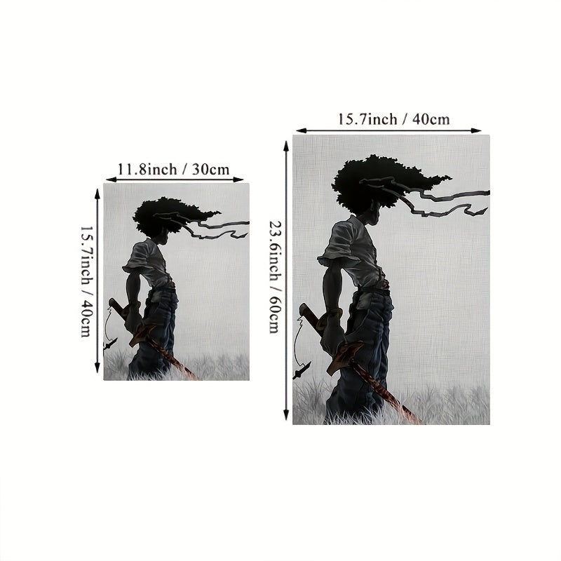1pc African Samurai Anime Poster, Room Aesthetics Poster, Decoration Painting, Canvas Wall Art, Living Room Poster, Bedroom Painting, Home Decor, Frameless