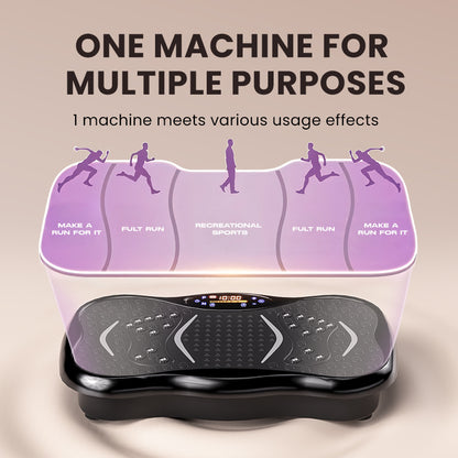 Vibration Plate Exercise Machine for Weight Loss - 10-Minute Full Body Workout with 3 Large Areas of Vibration, Portable Home Gym Fitness Equipment, No Battery Needed, Pink/Black, Weight Loss Exercise Machine, Sleek Exercise