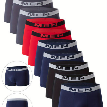 10-Pack Men'S Boxer Briefs - Breathable, Comfortable, Stretchy Underwear with "NINJA" Graphic, Solid, Perfect for Casual Attire, Gym, Or Everyday Wear