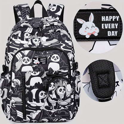 Casual Fashion Cartoon Cats Print Knapsack With Adjustable Strap And Large Capacity, Zip Up, Trendy Backpack For Travel And School
