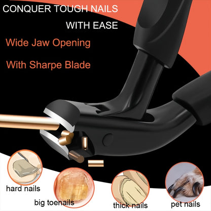 Professional Toenail Clippers for Ingrown and Seniors Thick Toenails - Heavy Duty Podiatrist Toe Nail Cutter, Easy Grip Handle Stainless Steel Fingernails clippers Sharp Curved
