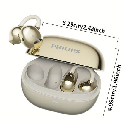 New Philips BT5.4 Earphones Wireless Sport Headphone Earbuds Touch Controlg Earclip Air Conduction Open Ear HiFi Sound 18 Hours Battery Life-TAT3469
