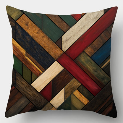 Conjunto de 4 capas de almofada decorativas geométricas contemporâneas para sofá, laváveis ​​à máquina, com fecho de correr e estampado, versáteis para decoração de ambientes, em poliéster tecido, ideais para sala de estar, quarto e mobiliário de jardim.