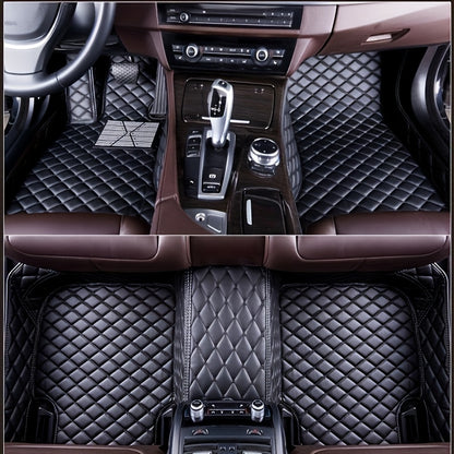 5pcs Luxury Car Floor Mats, All-Season Universal Fit, Easy to Clean, Anti-Slip, for Sedan, Truck & SUV Interior Protection
