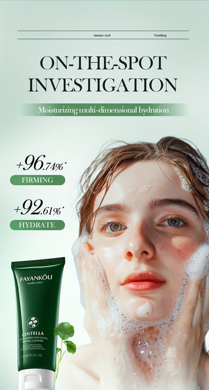 Centella Asiatica Amino Acid Facial Cleanser 100g - Gentle, Deep Cleansing & Moisturizing for Smooth, Radiant Skin | Oil Control, Hyaluronic Acid Infused, Fragrance-Free