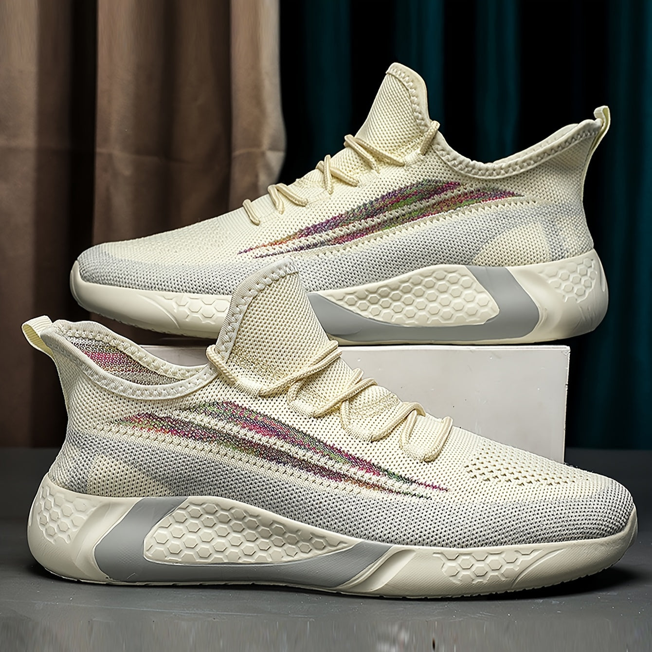 Men's Breathable Lightweight Soft Sole Jogging Shoes For Outdoor Workout, Durable Sneakers For Spring And Summer