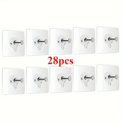 28pcs Damage-Free Strong Adhesive Wall Stickers - Invisible Screw Nails for Wedding Photos, Photo Frames, Utility Hooks - No Trace Nail Hooks for Secure Hanging, Utility Hooks