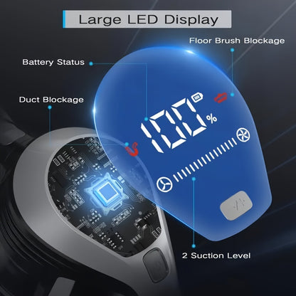 MOOSOO YC1 Pro Cordless Vacuum with LED Display, 2 Batteries, 6In 1 Lightweight Stick Design, High Suction for Carpet, Hard Floor & Pet Hair, Ergonomic Handle, Durable Construction, Cordless Vacuum Cleaner, Home Cleaning Aid,