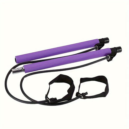 1pc Pilates Bar Kit With Resistance Bands, Stainless Steel Exercise Stick, For Women & Men, Home Gym Workouts Squat Yoga Pilates & Body Shaping